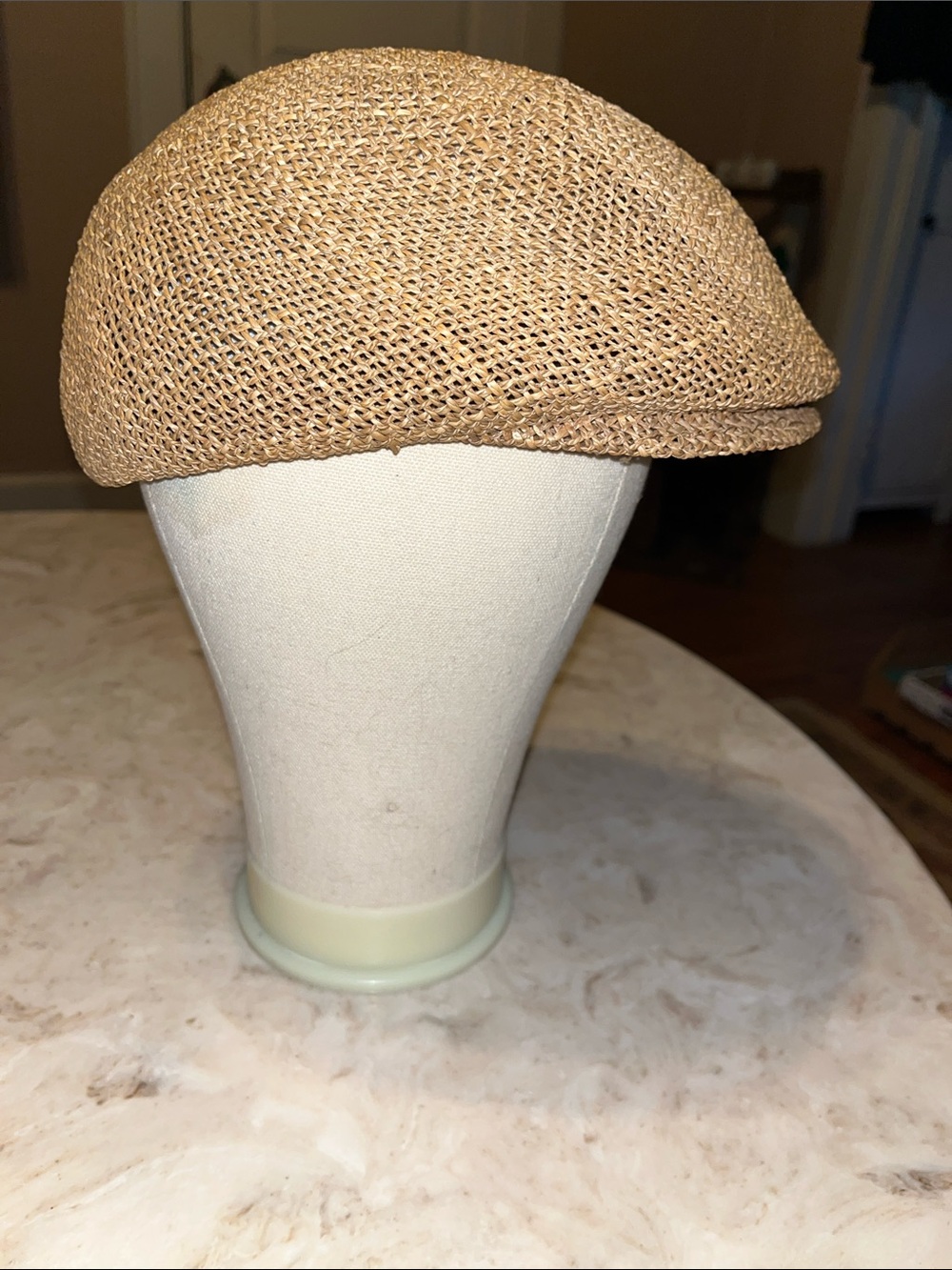 Vintage L.L. Bean Men's Woven Straw Flat Cap - Natural Tan